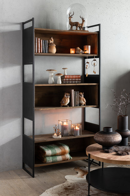 J-Line Bijzettafel Bio Mdf/Ijzer Zwart/Naturel