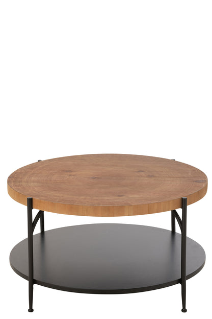 Salontafel Voni Mdf/IJzer Zwart/Natuurlijk