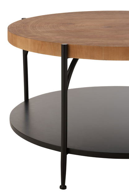 Salontafel Voni Mdf/IJzer Zwart/Natuurlijk