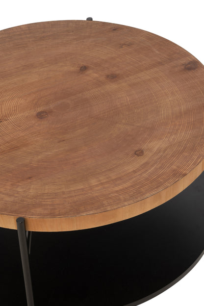 Salontafel Voni Mdf/IJzer Zwart/Natuurlijk