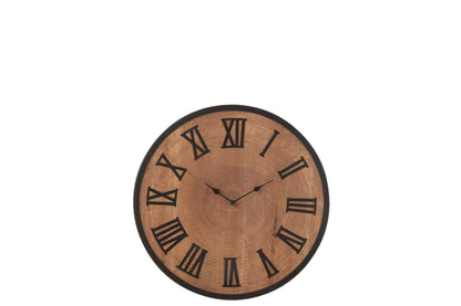 Wandklok Nue Mdf/IJzer Natuurlijk Klein