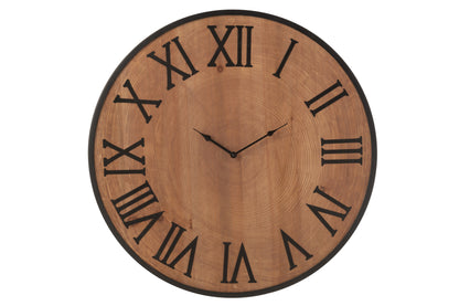 Wandklok Nue Mdf/IJzer Natuurlijk Groot