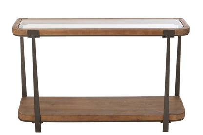 Console Tremi Vurenhout/Glas Natuur/Zwart