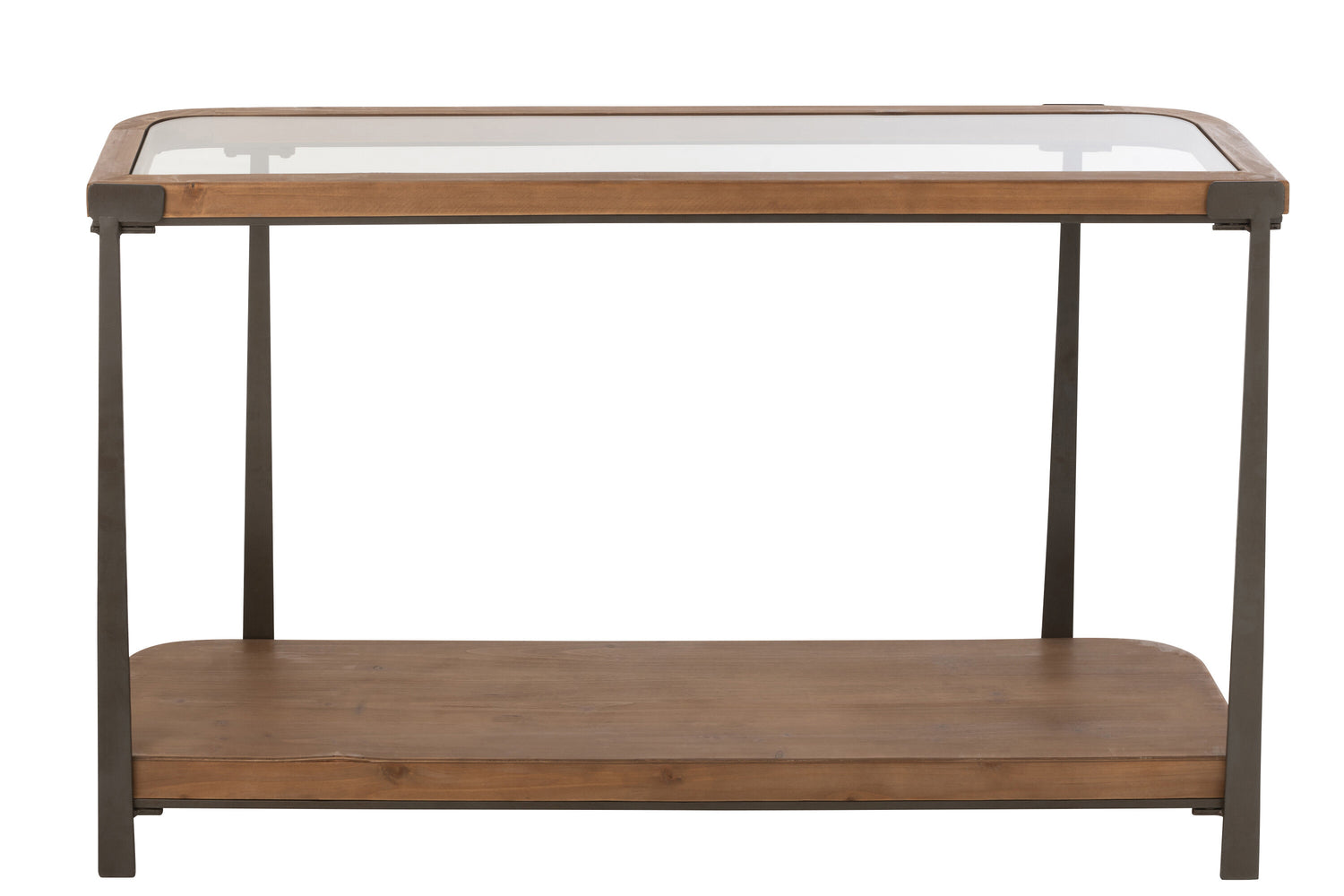 Console Tremi Vurenhout/Glas Natuur/Zwart