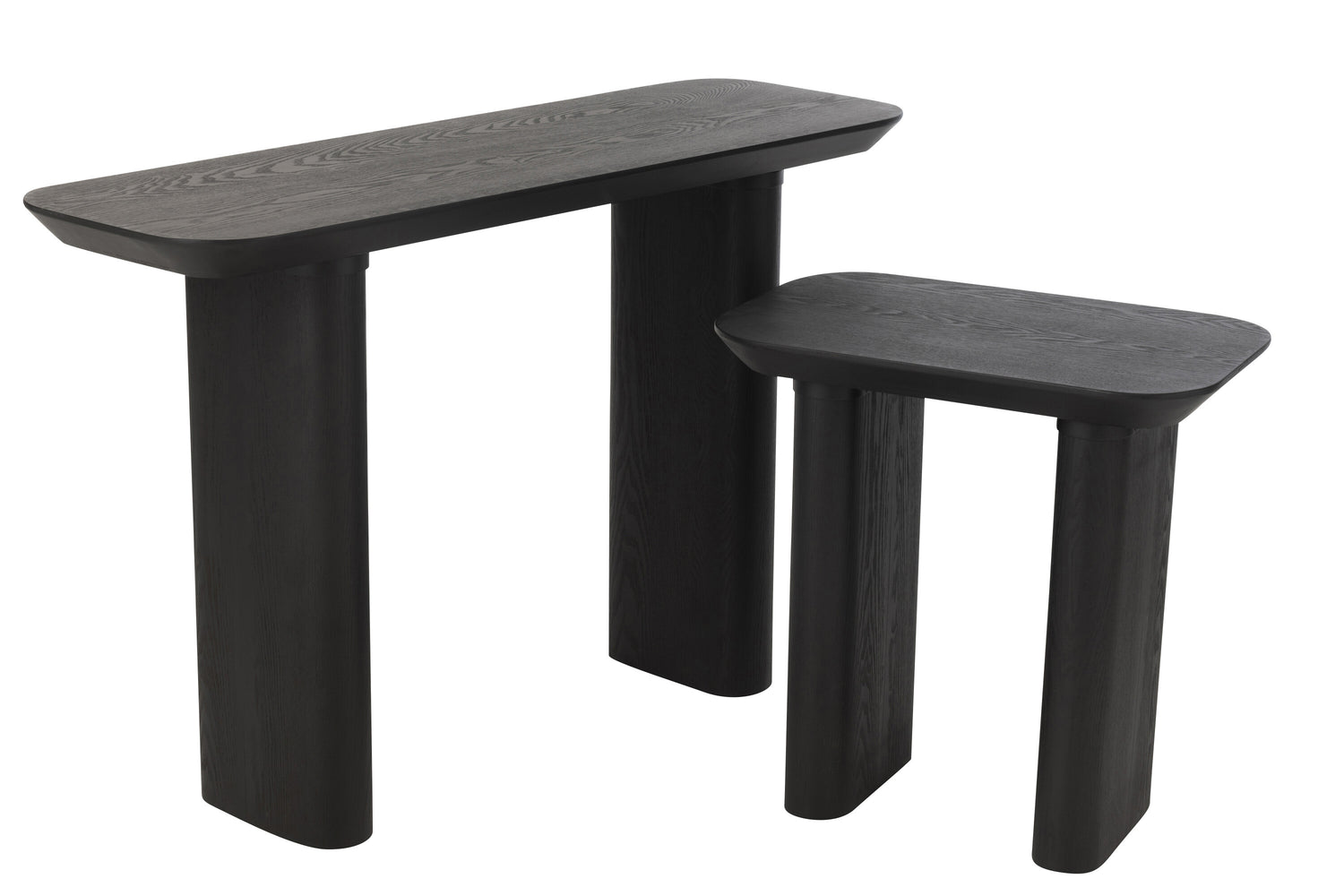 J-Line Console Large Fineer/Spar Hout Zwart