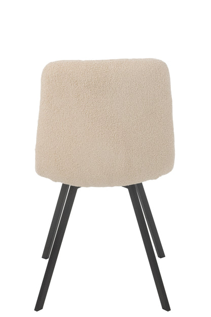 Eetkamerstoel Clark Metaal/Polyester Wit