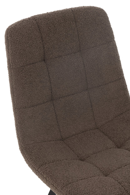 Eetkamerstoel Clark Metaal/Polyester Bruin