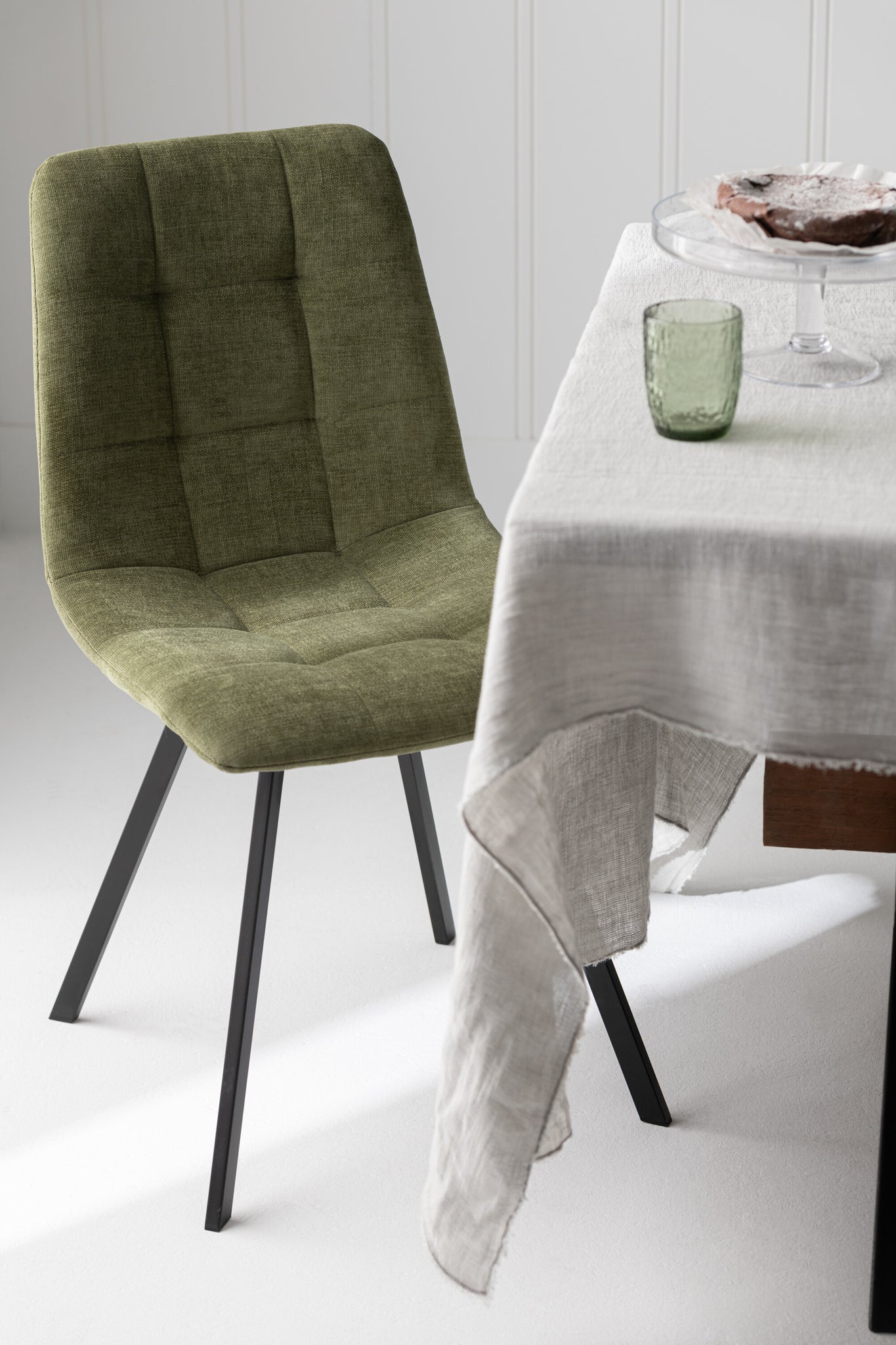 Eetkamerstoel Clark Metaal/Polyester Groen