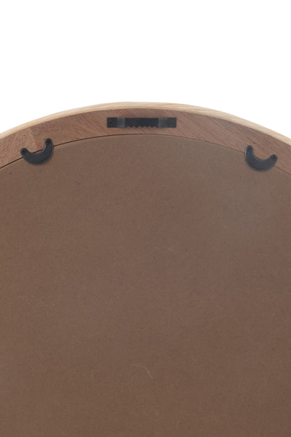 Wandspiegel rond rotan/glas natuurlijk medium