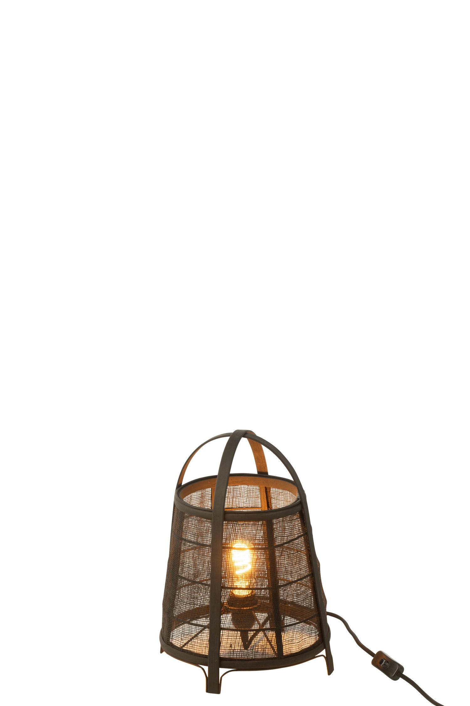 J-Line Lamp Rya Katoen/Bamboe Zwart Small