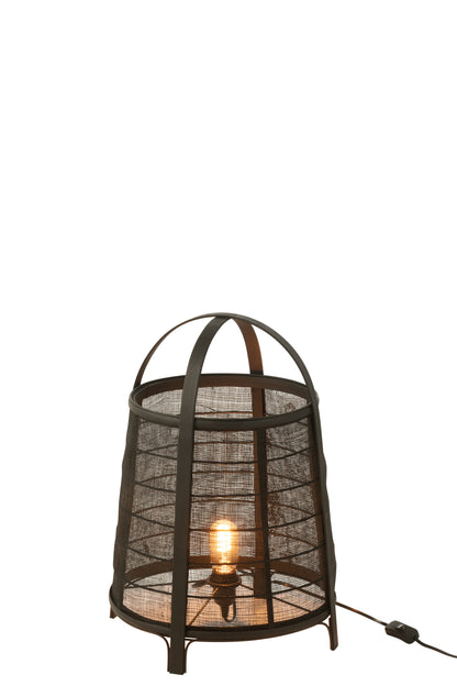 J-Line Lamp Rya Katoen/Bamboe Zwart Large