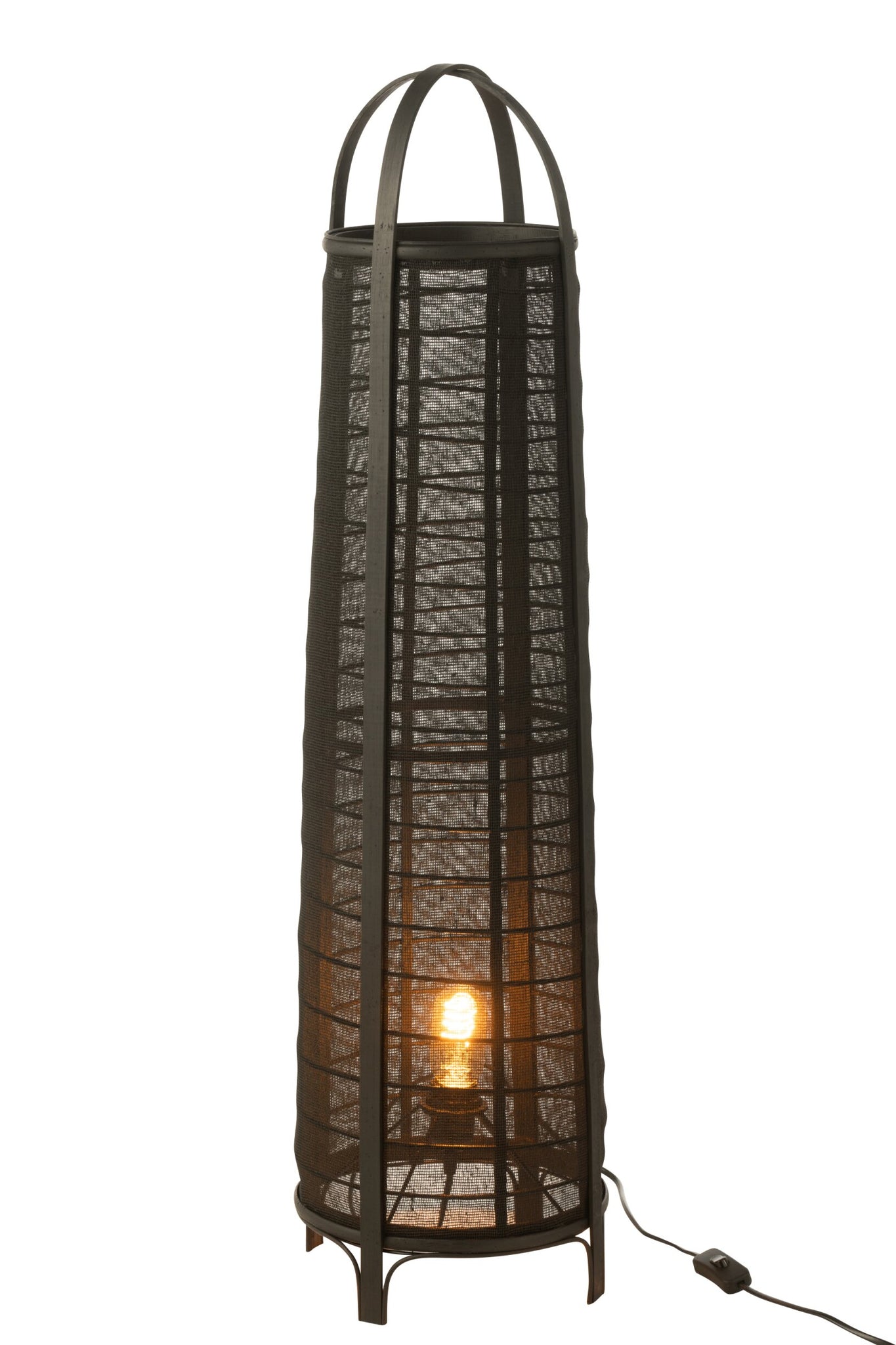 J-Line Lamp Don Katoen Bamboe Zwart