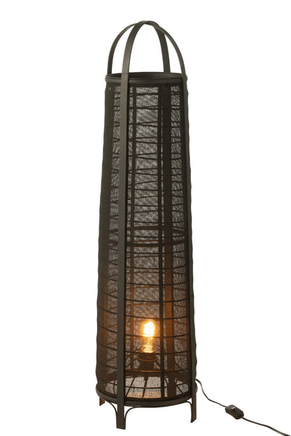J-Line Lamp Don Katoen Bamboe Zwart