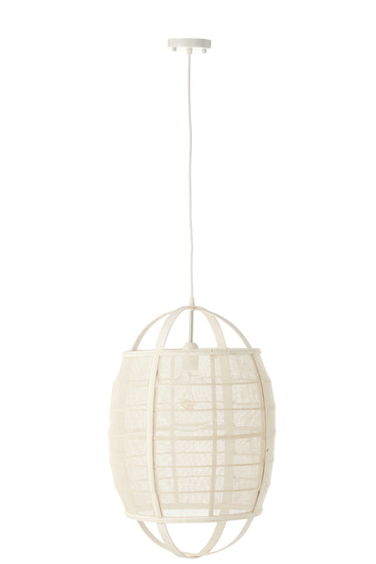 Hanglamp Ion Linnen/Bamboe Wit Klein