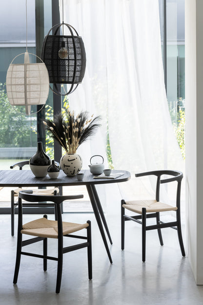 Hanglamp Ion Linnen/Bamboe Wit Klein