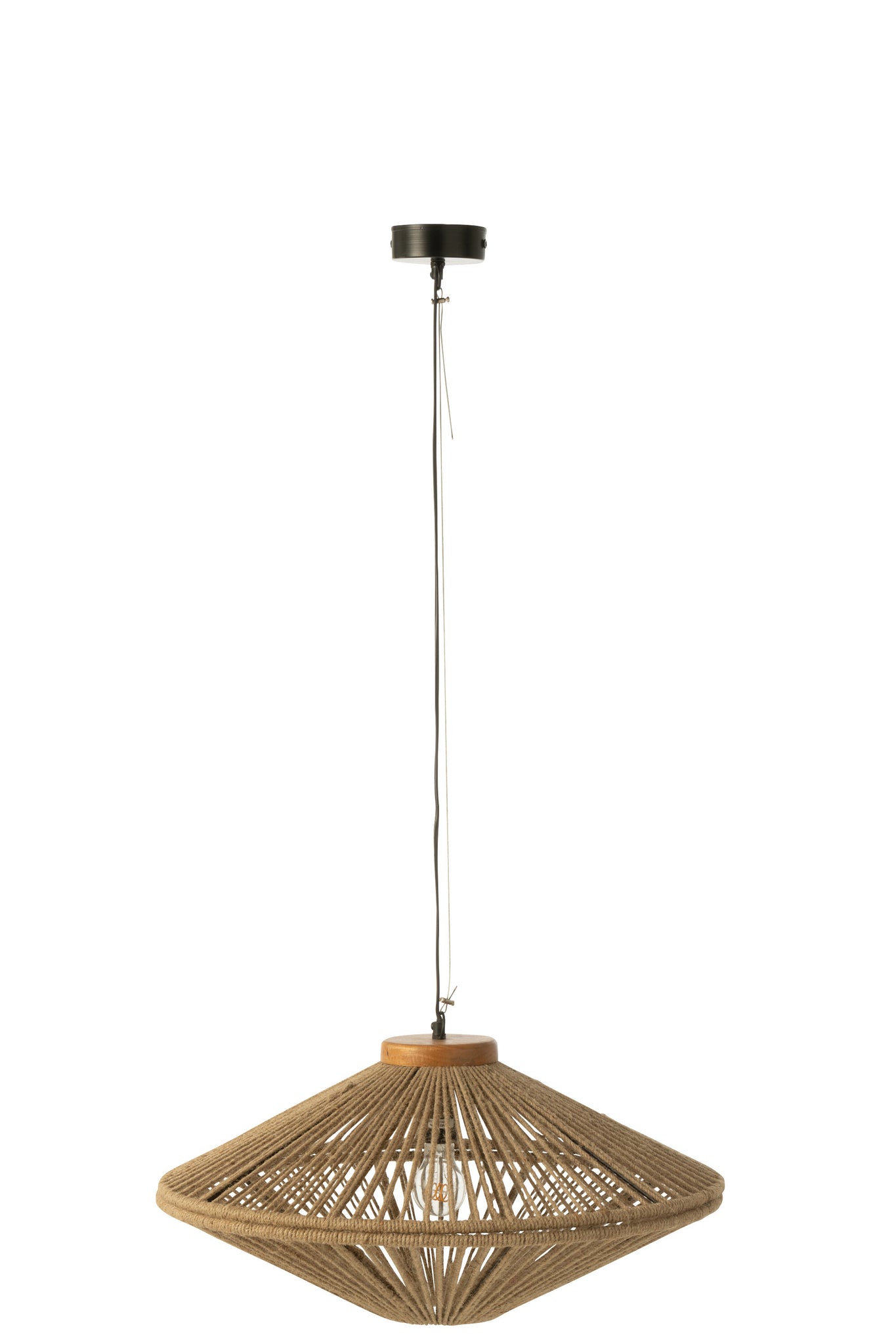 J-Line Hanglamp Ovni Ijzer/Jute Naturel Small