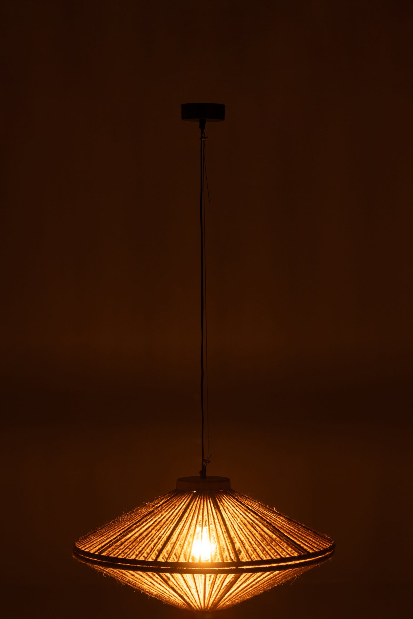 J-Line Hanglamp Ovni Ijzer/Jute Naturel Small