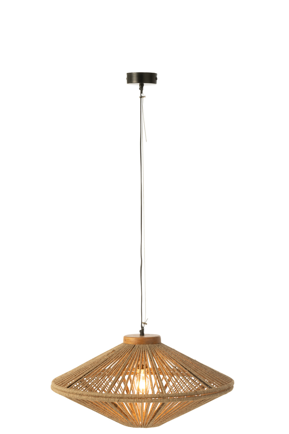 J-Line Hanglamp Ovni Ijzer/Jute Naturel Small