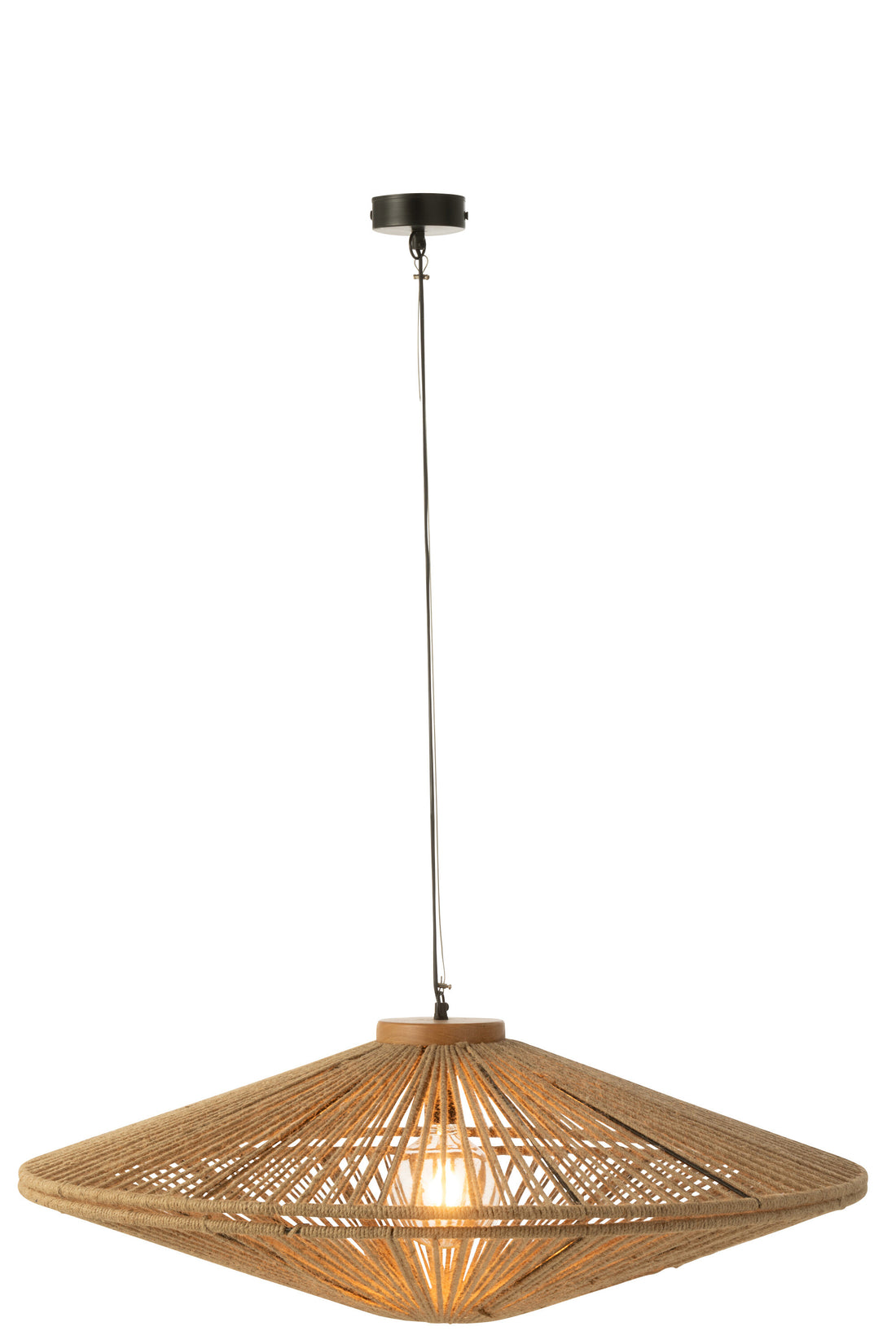 J-Line Hanglamp Ovni Ijzer/Jute Naturel Large