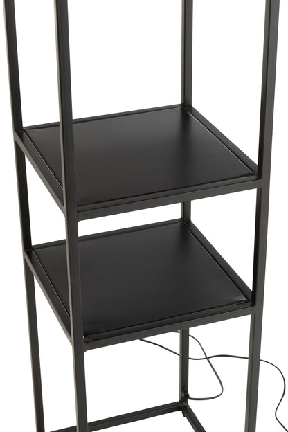 Lamp Vierkant IJzer/Jute Natuur/Zwart