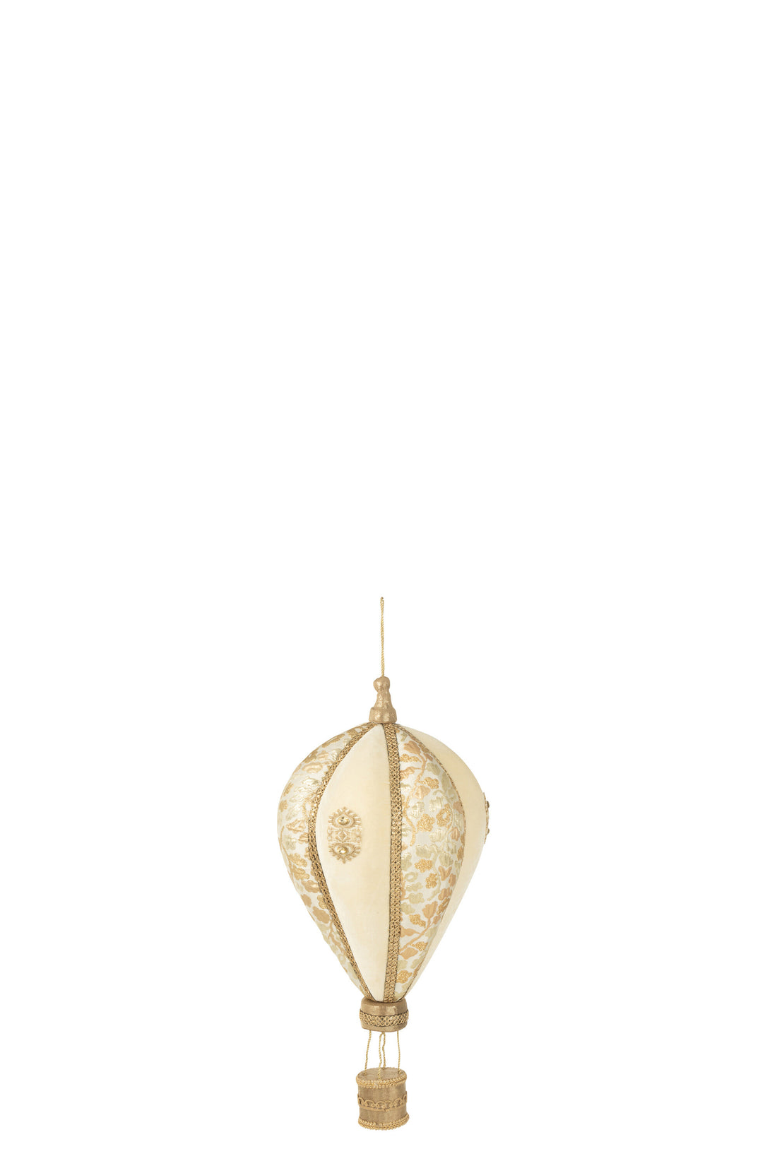 Luchtballon Hangend Polyfoam/Textiel Wit/Goud Klein