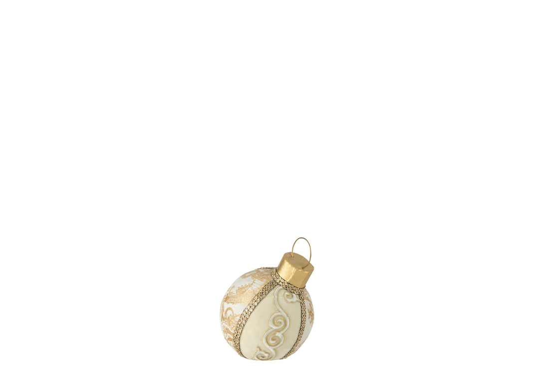 Kerstbal Decoratie Patronen Polyfoam/Textiel Goud Klein