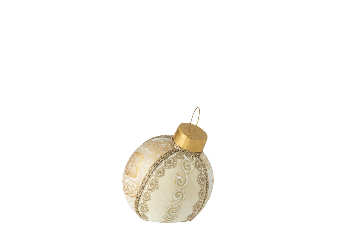 Kerstbal Decoratie Patronen Polyfoam/Textiel Goud Medium