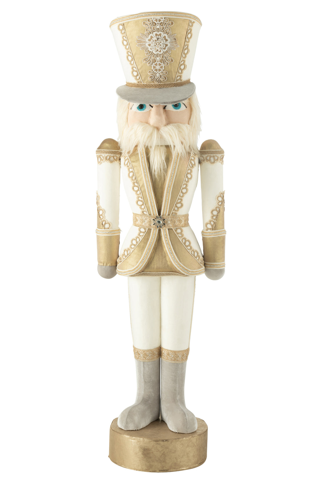 Notenkraker Staand Polyfoam/Textiel Wit/Goud