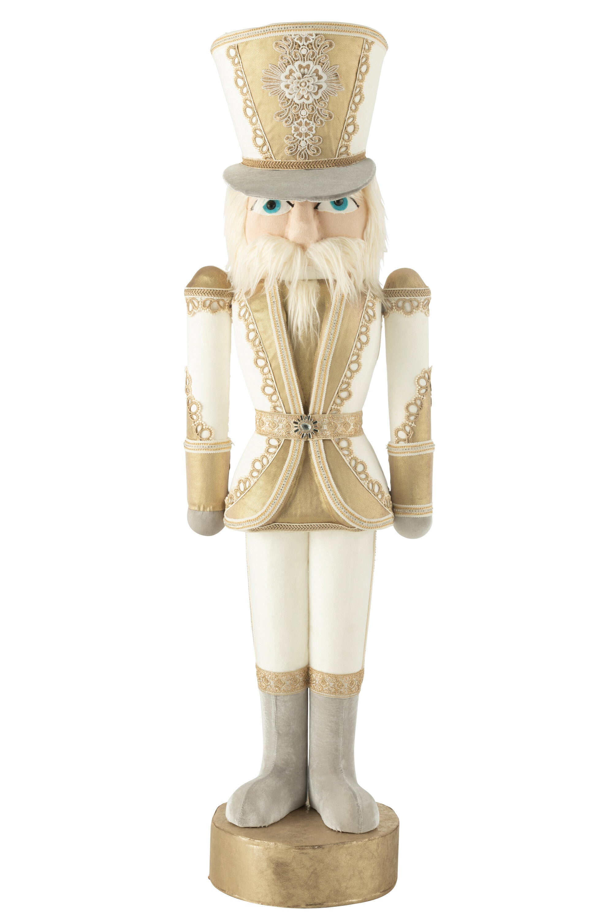 Notenkraker Staand Polyfoam/Textiel Wit/Goud