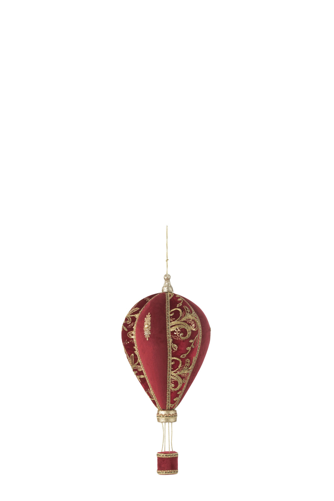 Luchtballon Hangend Polyfoam/Textiel Rood/Goud Klein
