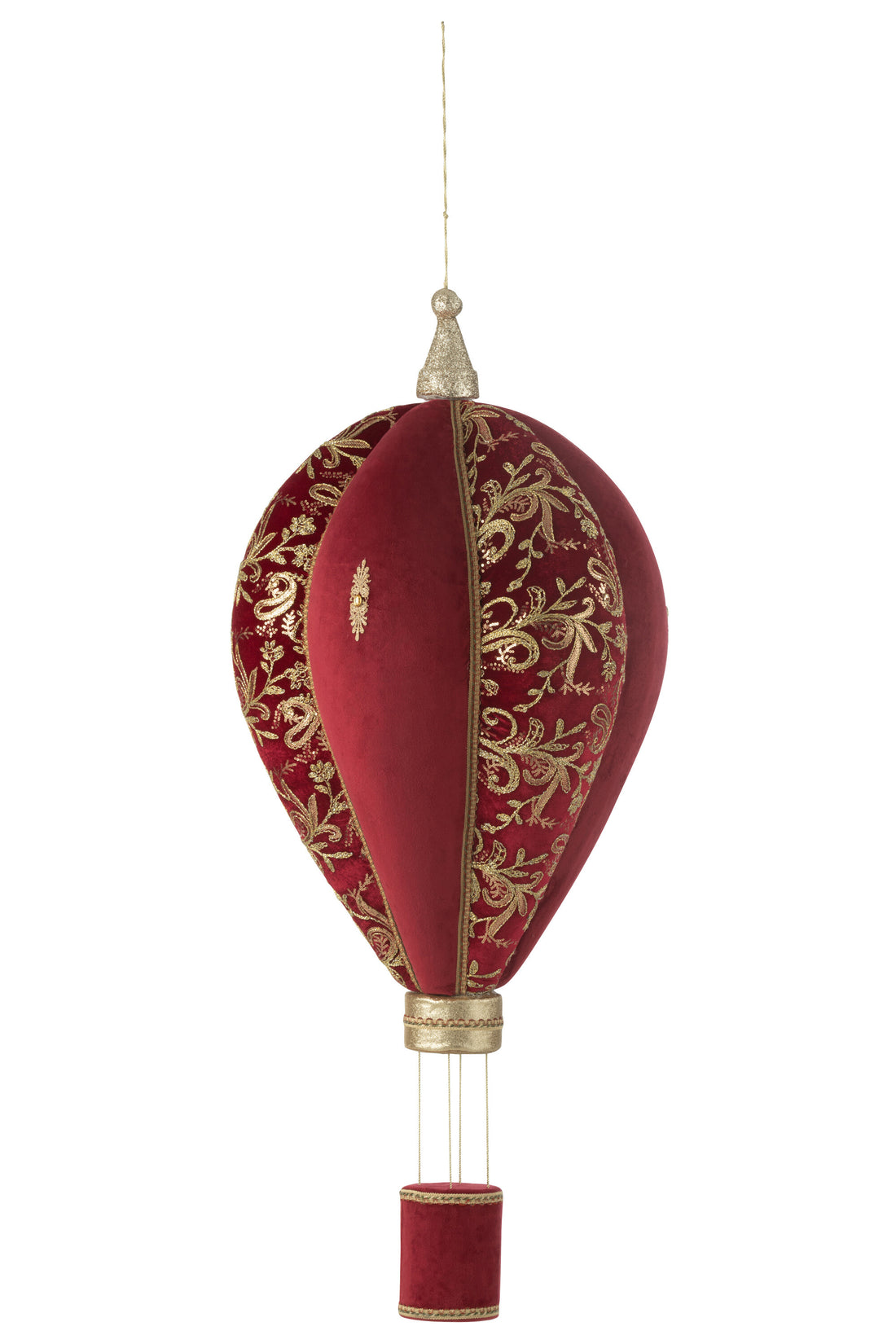 Luchtballon Hangend Polyfoam/Textiel Rood/Goud Groot