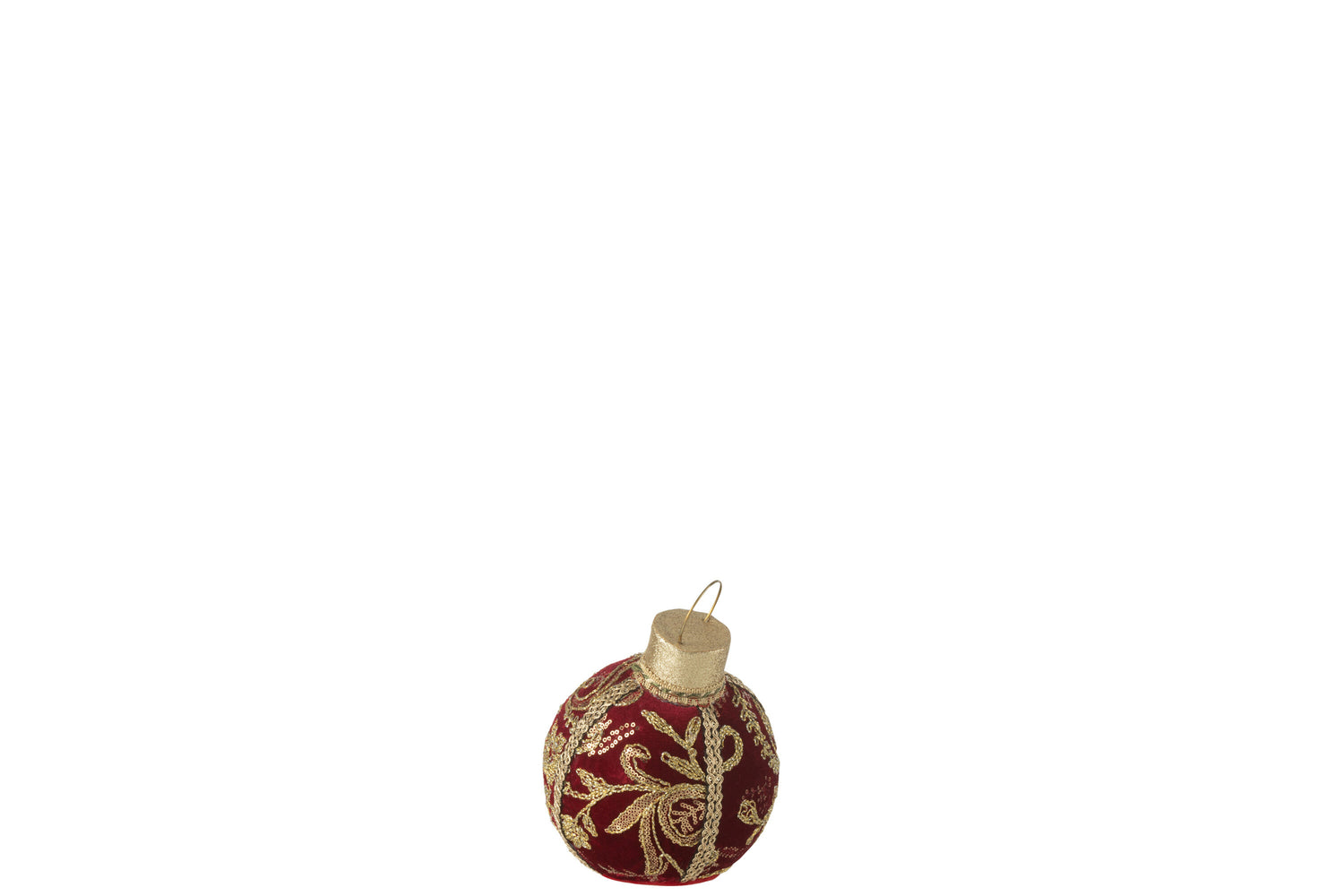 Kerstbal Decoratie Patronen Polyfoam/Textiel Rood/Goud Klein