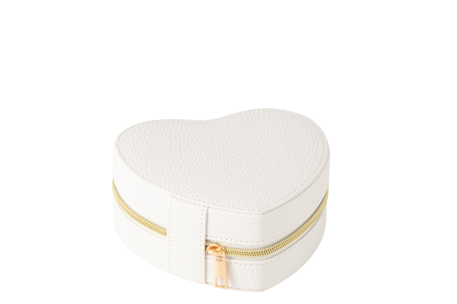 Sieradendoos Hart Kunstleer Wit