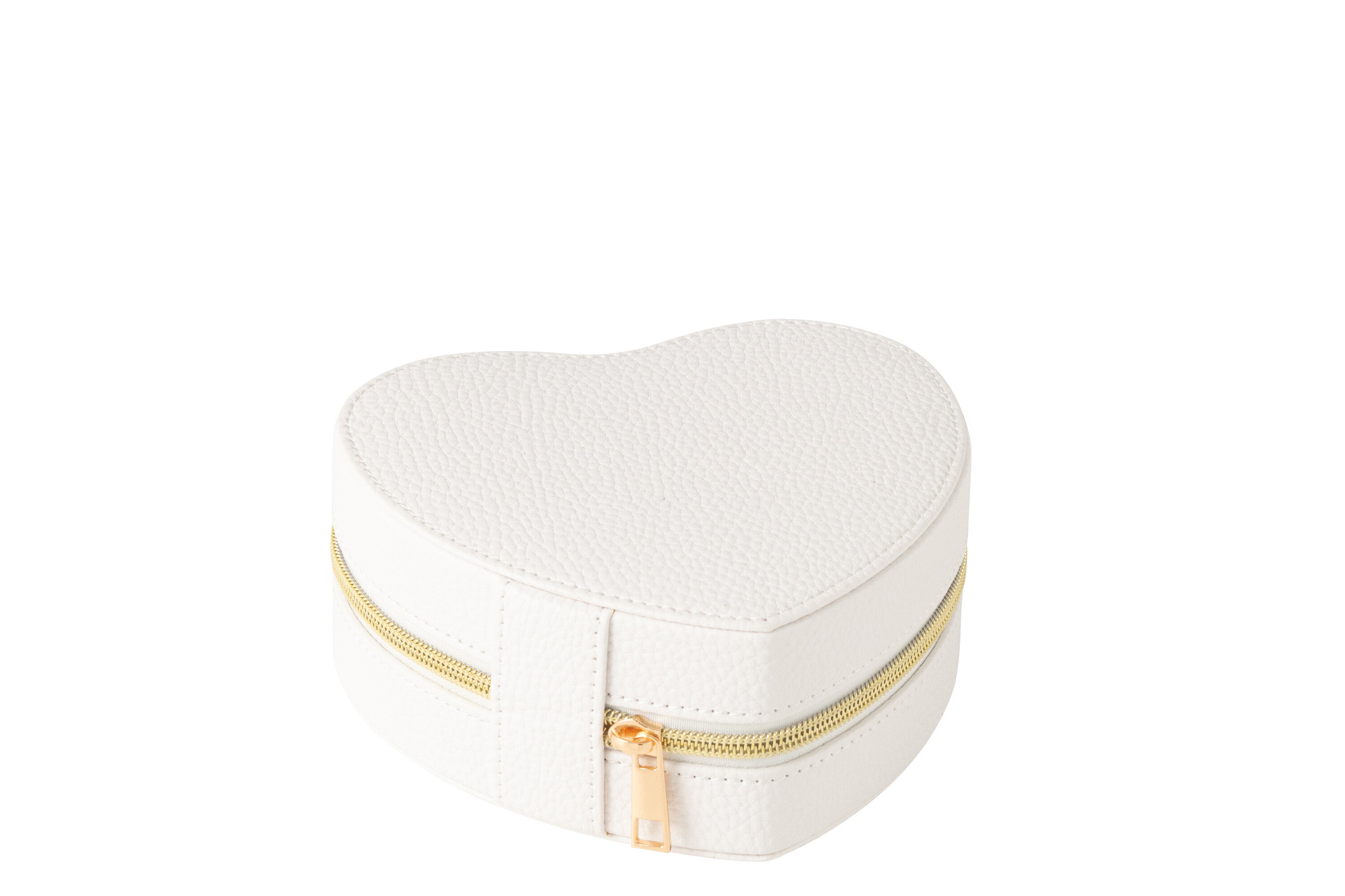 Sieradendoos Hart Kunstleer Wit