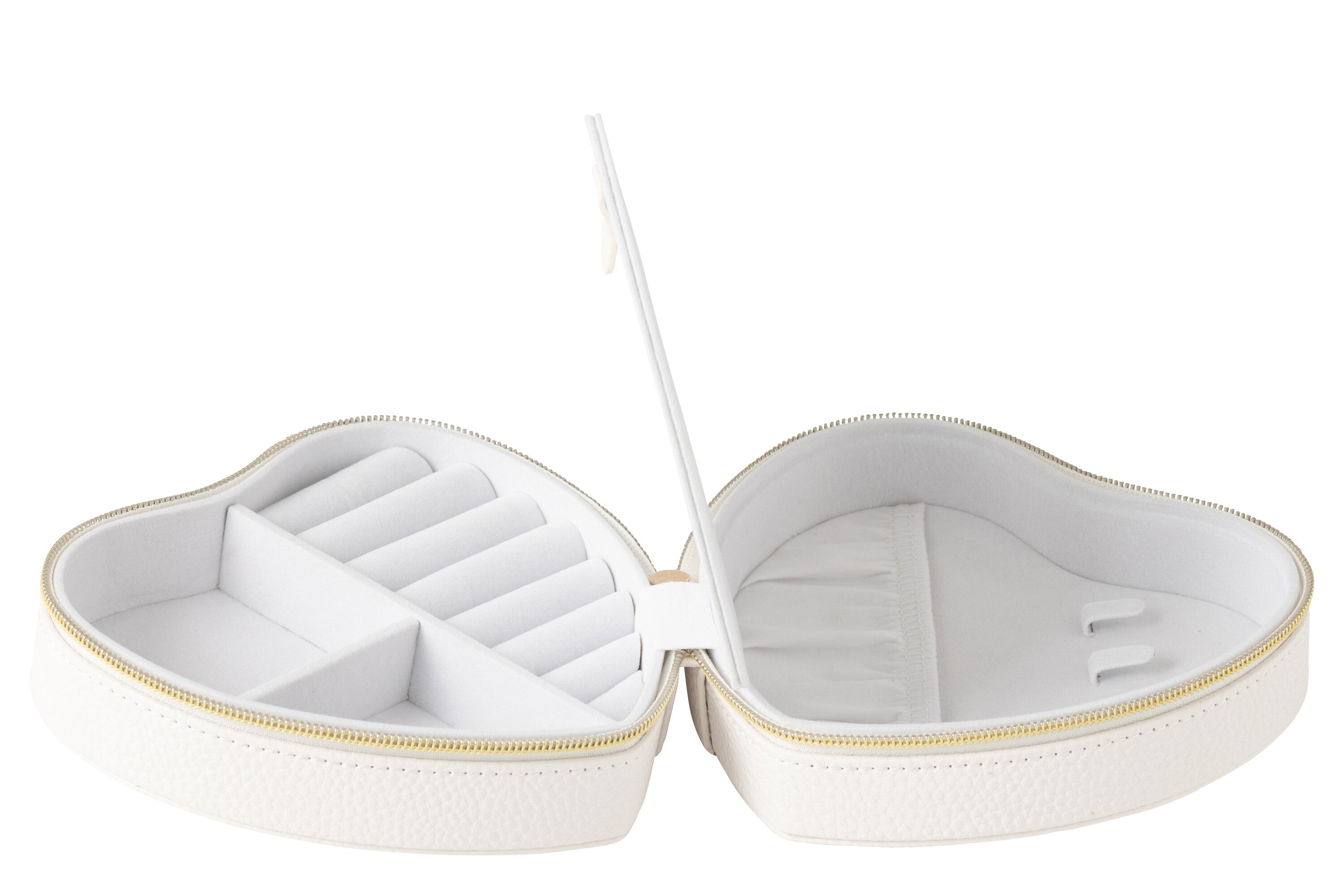 Sieradendoos Hart Kunstleer Wit