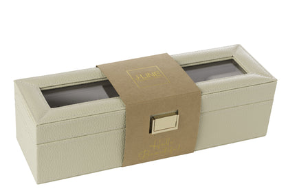 Swatch Box 6 Compartments Kunstleer Beige