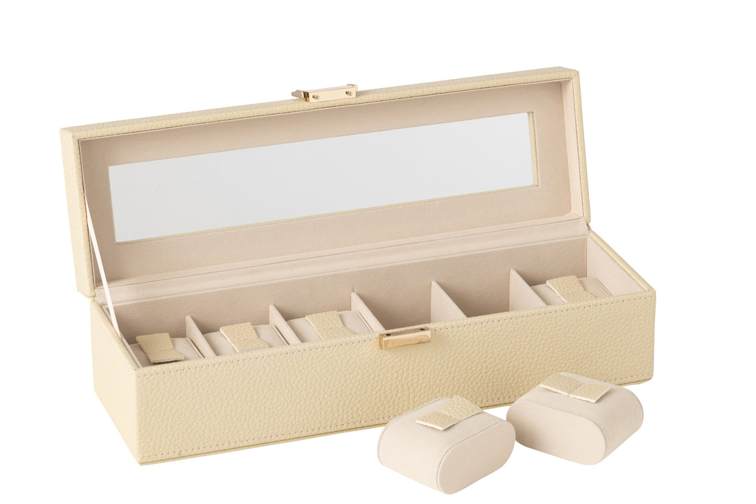 Swatch Box 6 Compartments Kunstleer Beige