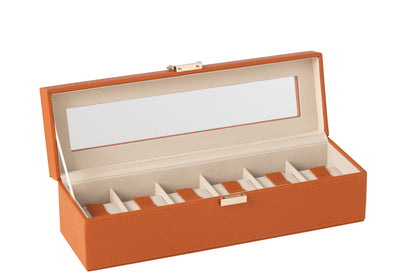 Swatch Box 6 Compartments Kunstleer Cognac