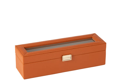 Swatch Box 6 Compartments Kunstleer Cognac