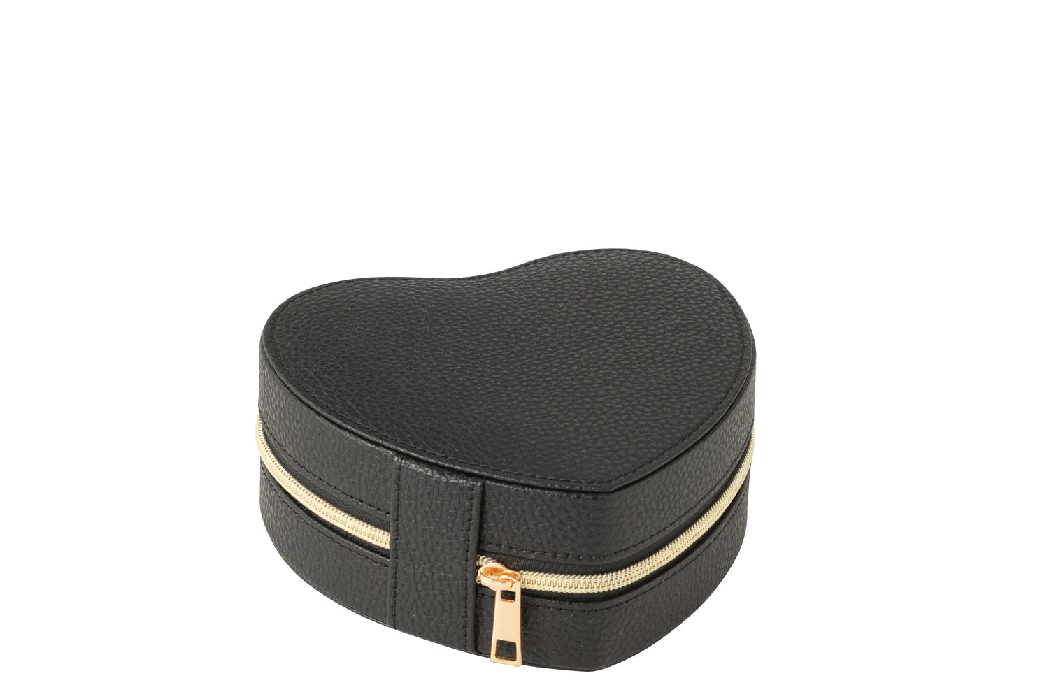 Sieradendoos Hart Kunstleer Zwart