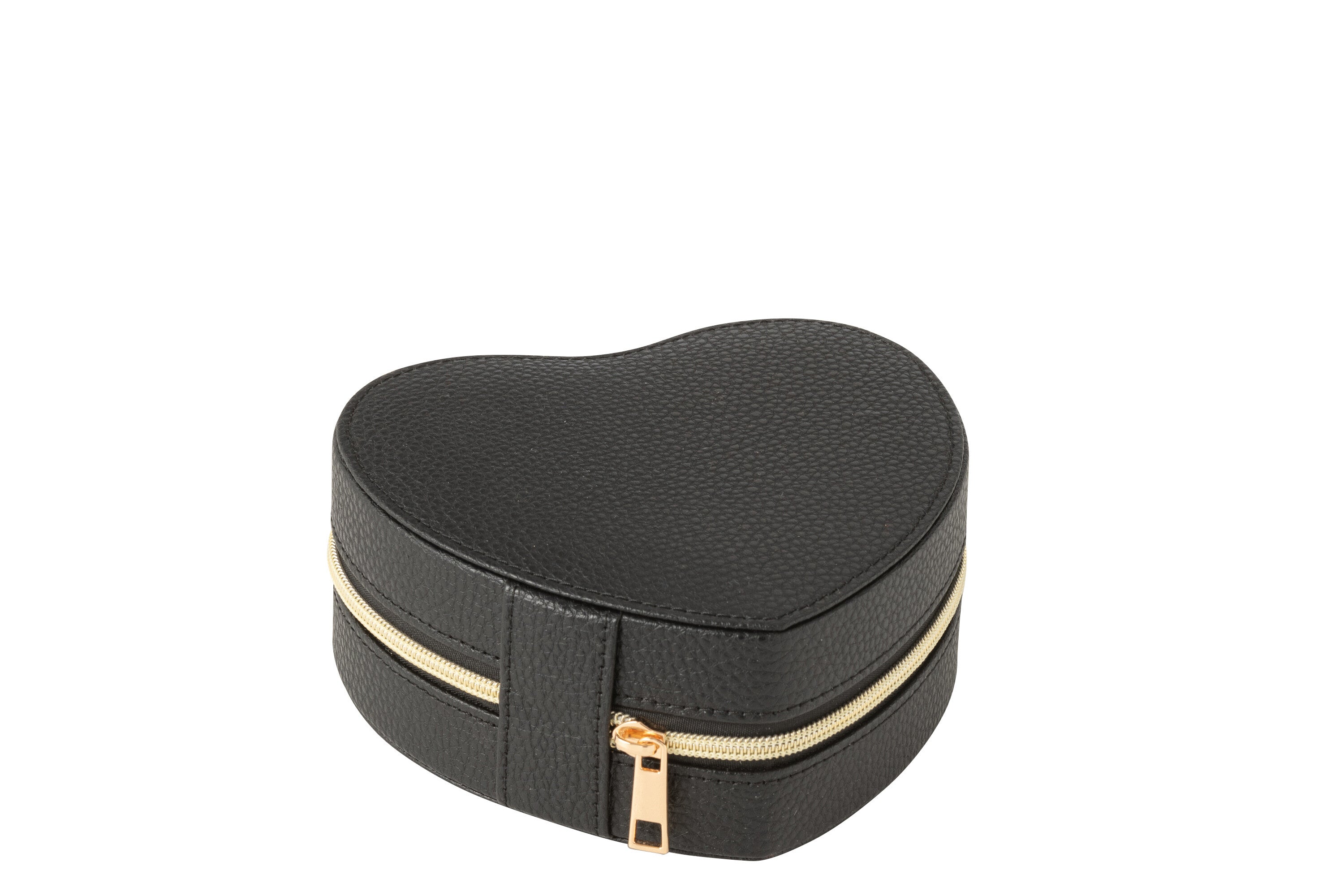 Sieradendoos Hart Kunstleer Zwart