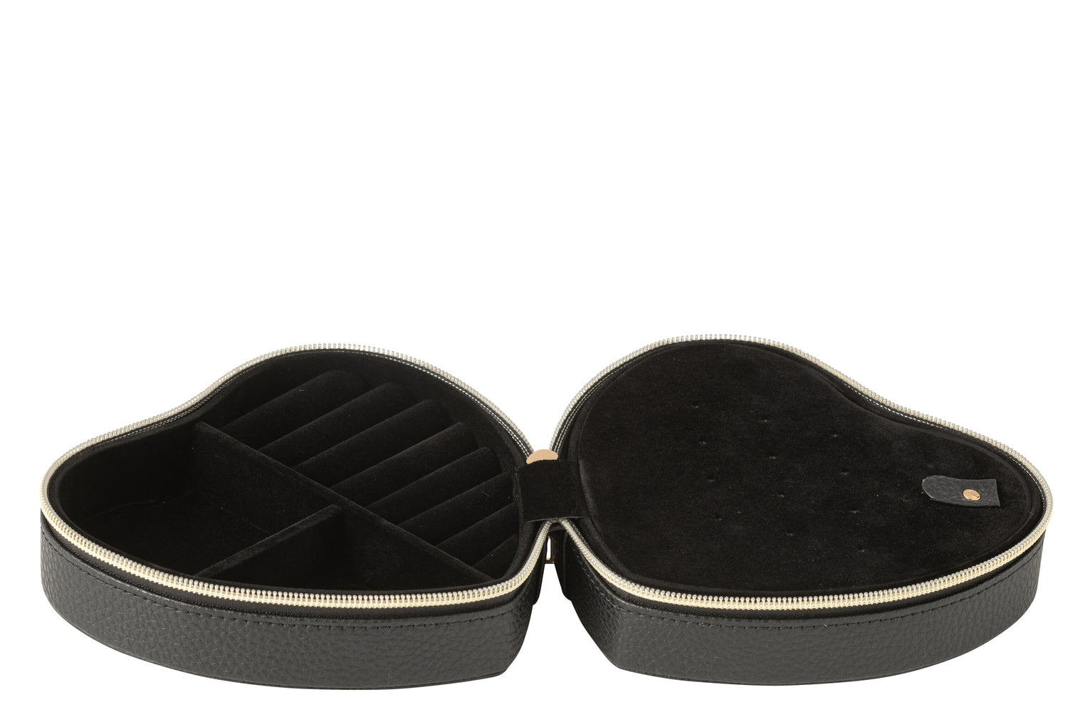 Sieradendoos Hart Kunstleer Zwart