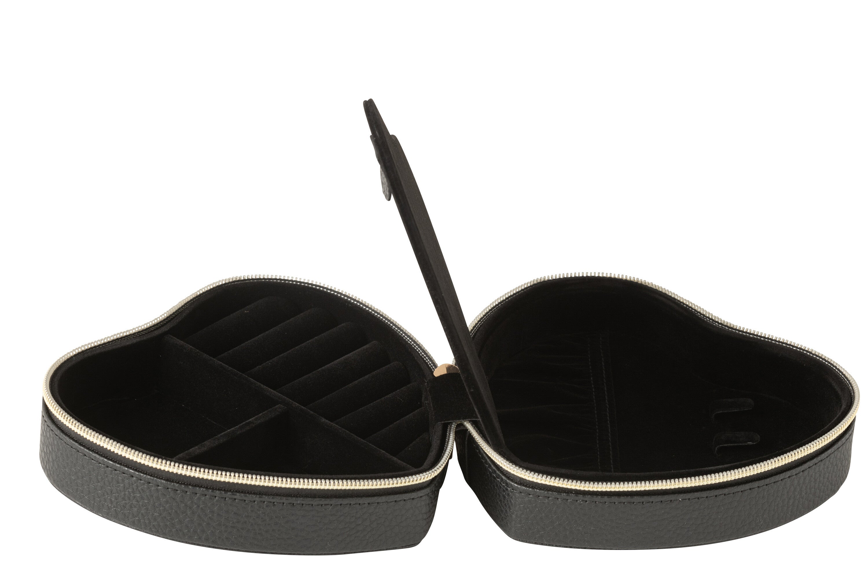 Sieradendoos Hart Kunstleer Zwart