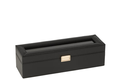 Swatch Box 6 Compartments Kunstleer Zwart
