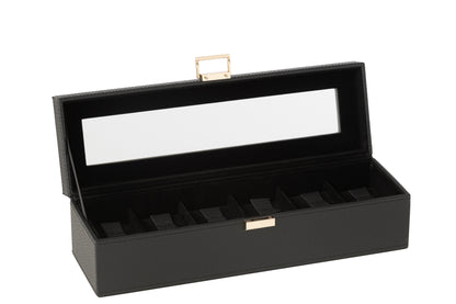 Swatch Box 6 Compartments Kunstleer Zwart