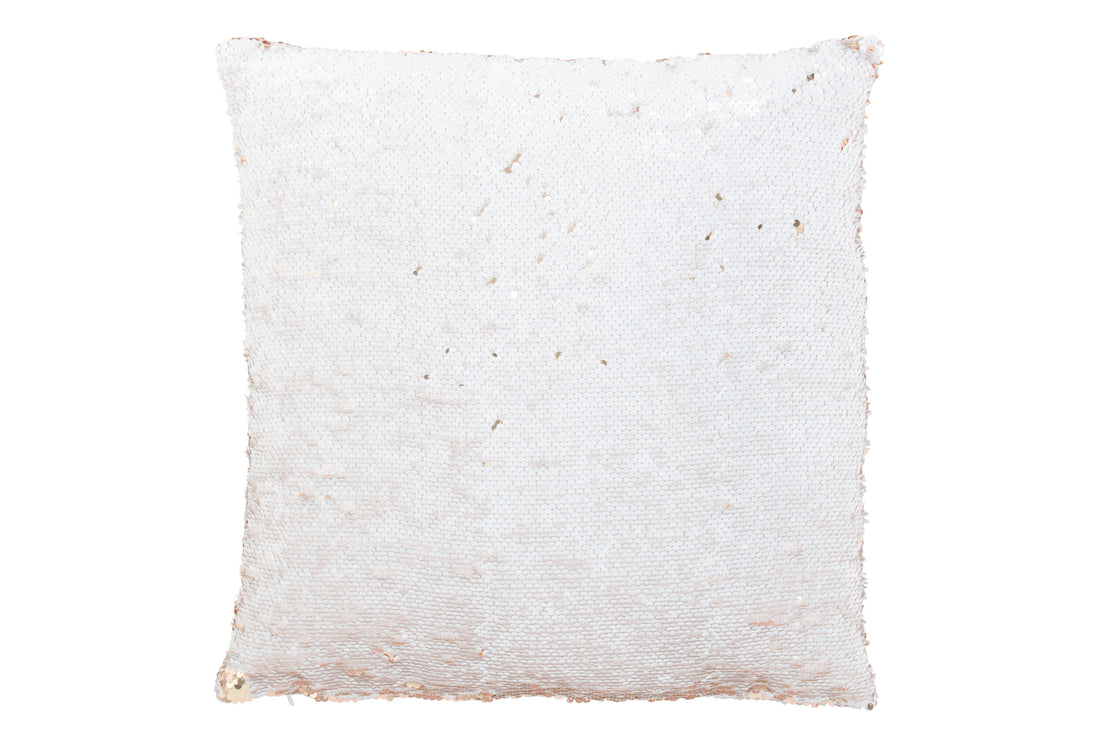 J-Line Kussen Omkeerbaar Sequin Champagne/Wit