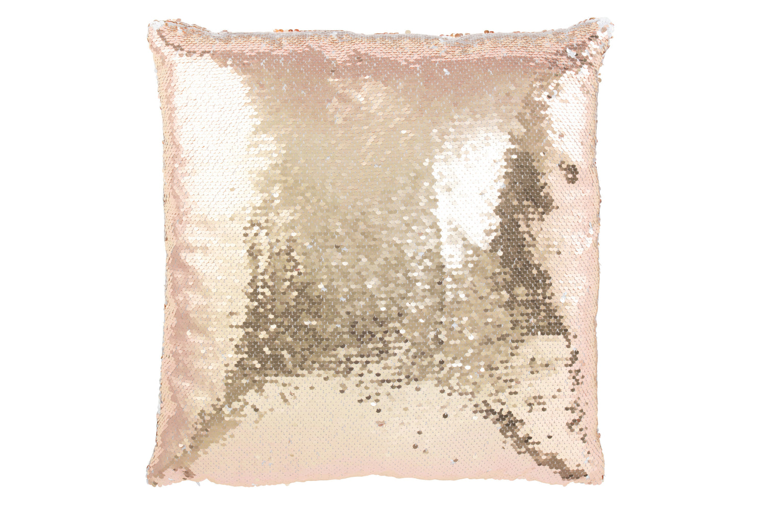 J-Line Kussen Omkeerbaar Sequin Champagne/Wit