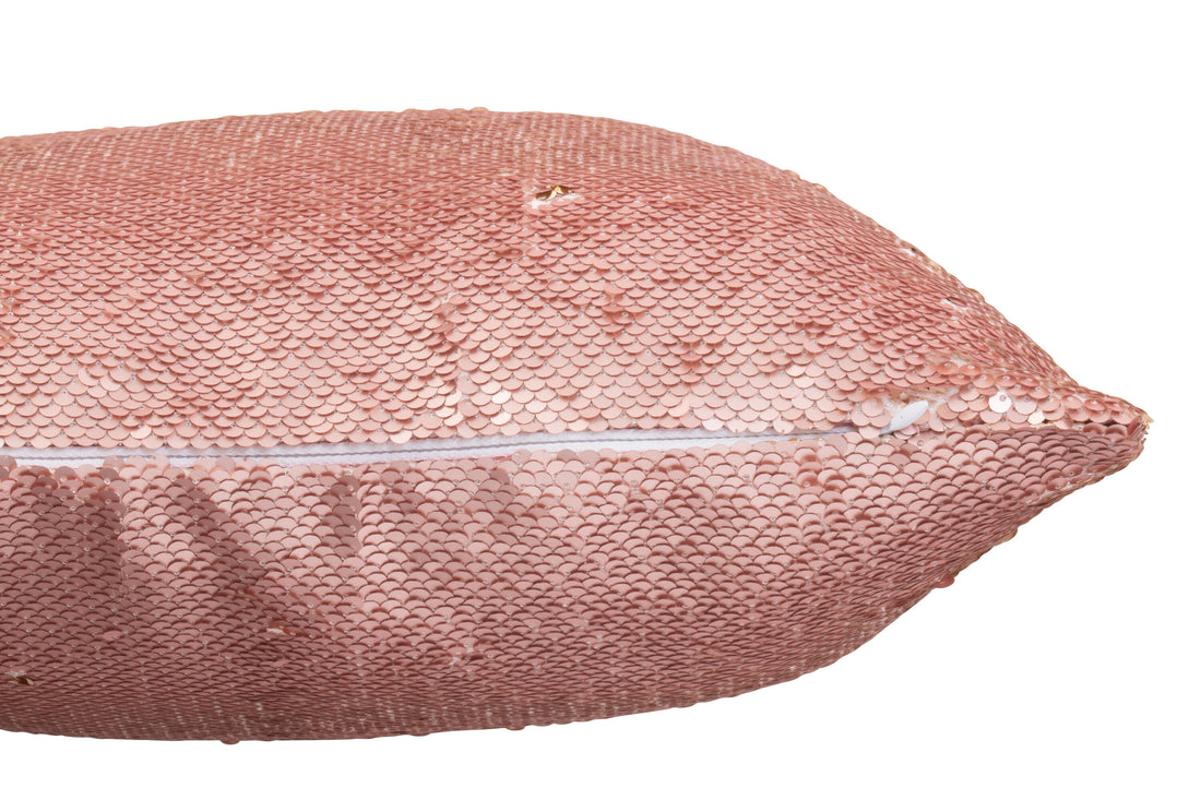 J-Line Kussen Omkeerbaar Sequin Roze/Champagne