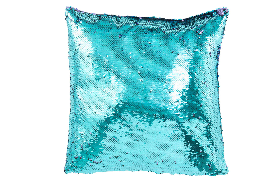 J-Line Kussen Omkeerbaar Sequin Blauw/Paars