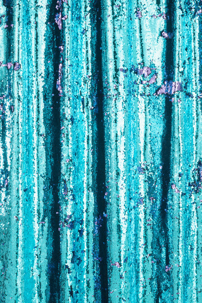 Gordijn Omkeerbare Pailletten Blauw/Paars